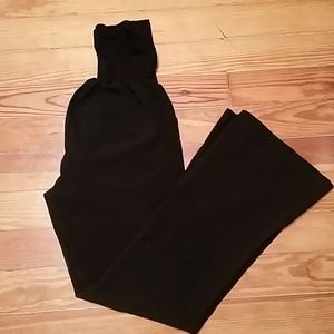 Wide leg maternity pants with full belly panel